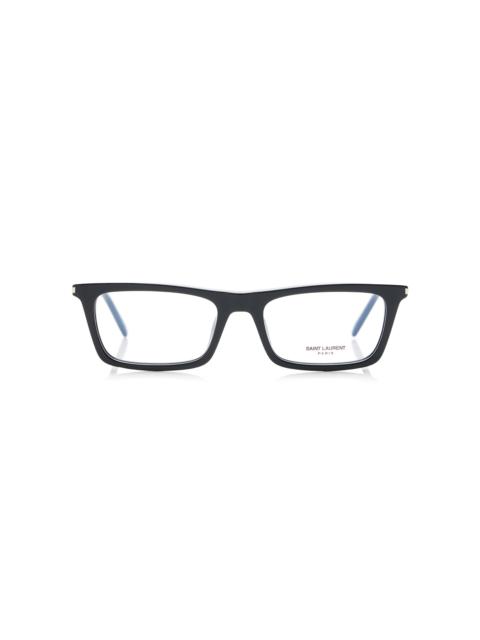 SAINT LAURENT Betty Thin Square-Frame Acetate Glasses black