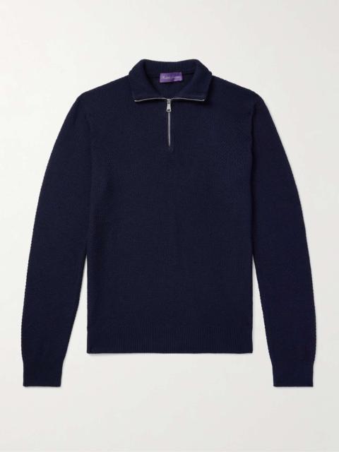 Ralph Lauren Silk and Cotton-Blend Half-Zip Sweater