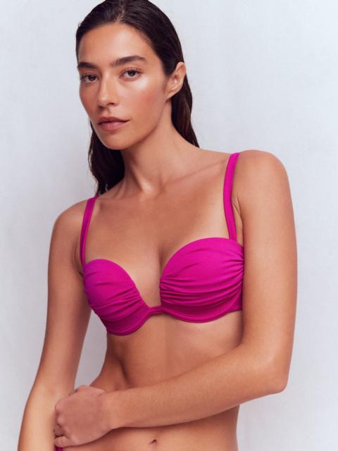 BODEN Pleated Cup Bikini Top-Bright Fuchsia