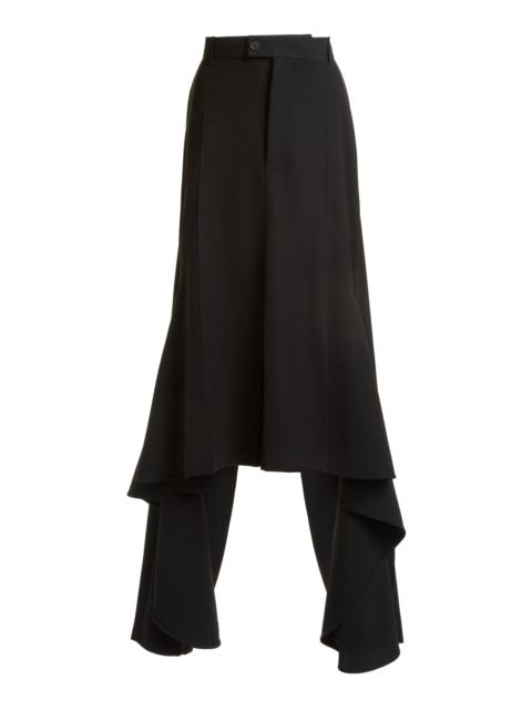BALENCIAGA Wool Godet Pant-Skirt black