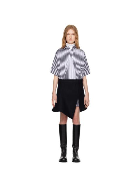 sacai Navy Striped Paneled Mini Dress