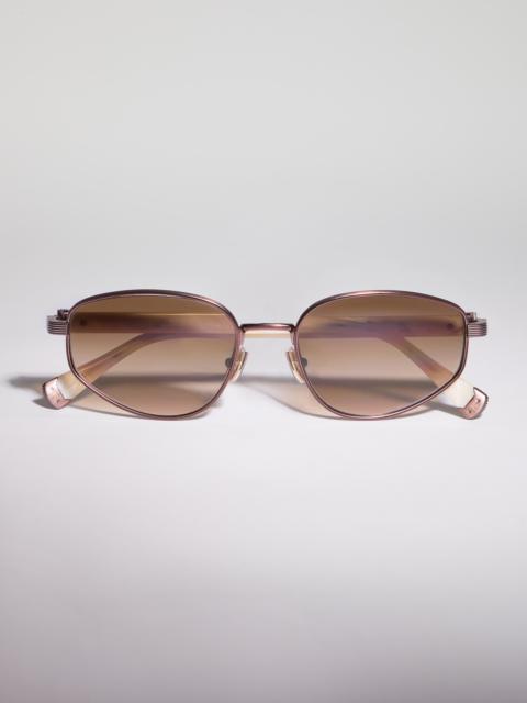 Brunello Cucinelli Geometric titanium sunglasses