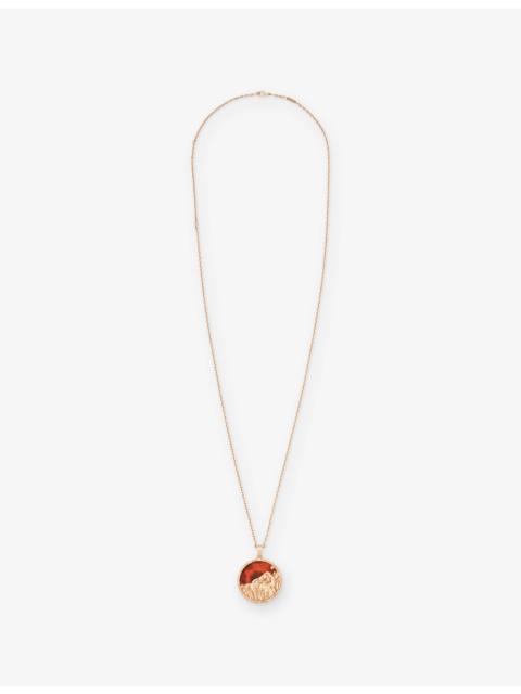 Van Cleef & Arpels Zodiaque Leo 18ct Rose-Gold And Lapiz Lazuli Pendant Necklace