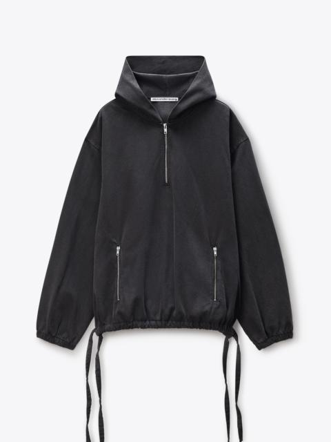 Alexander Wang Grey Half-Zip Cotton Hoodie