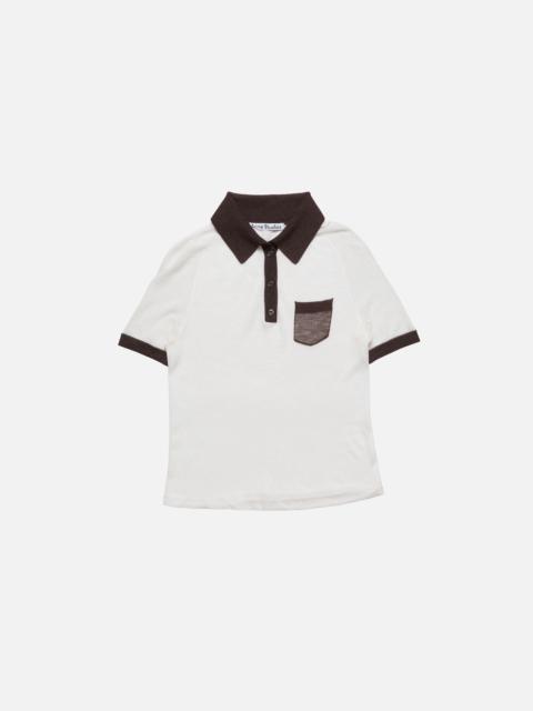 Acne Studios Sheer polo knit - White/brown