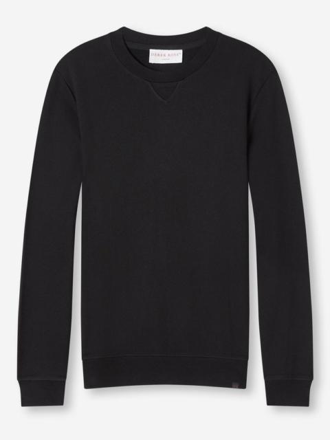 Derek Rose Men's Sweatshirt Quinn Cotton Modal Black