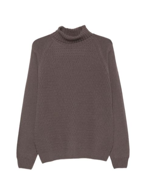 CORNELIANI waffle-knit raglan-sleeve sweater