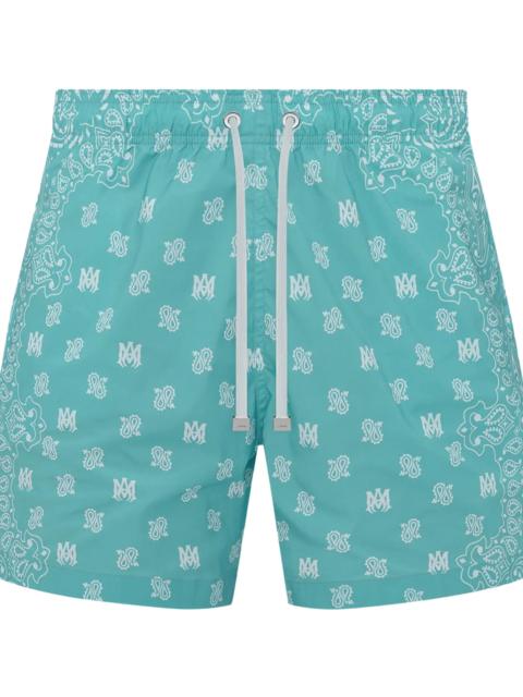 AMIRI MA Logo Paisley Swimshorts "Blue & White" PF23MSB011 524