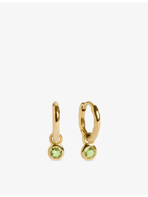 MONICA VINADER August Birthstone 18ct Yellow-Gold Vermeil and Peridot Huggie Earrings