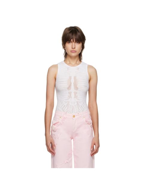 Wolford White Zebra Net Bodysuit