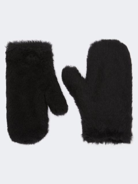 Max Mara Mittens in alpaca and wool Teddy fabric - BLACK