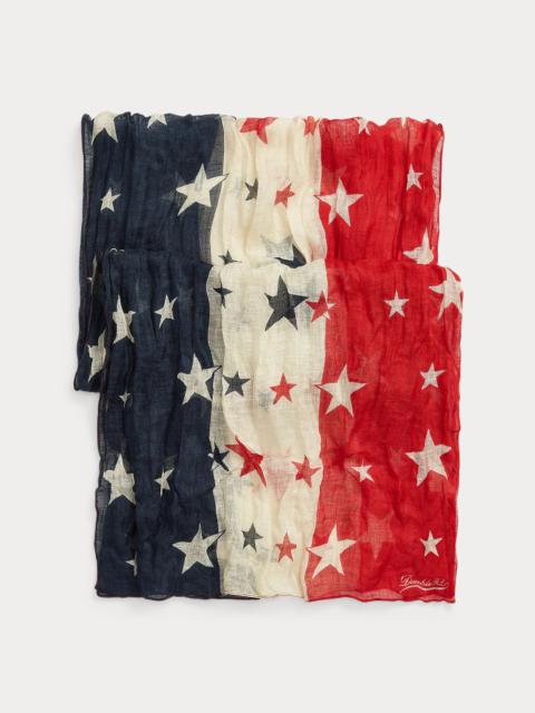 RRL by Ralph Lauren Star-Print Linen Scarf