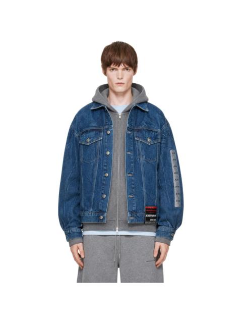Alexander Wang Blue Flasher Graphic Oversized Denim Trucker Jacket