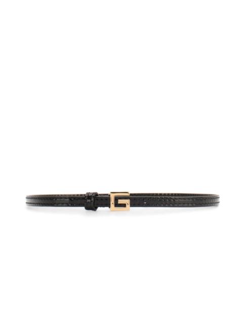 GUCCI LEATHER CHOKER W/ SQUARE G DETAIL