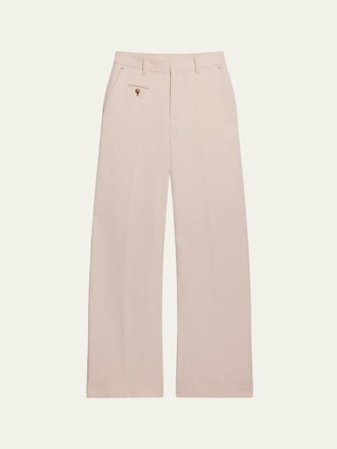 Helmut Lang Wide-Leg Cotton Sailor Trousers