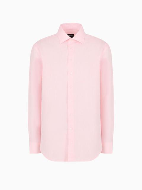 GIORGIO ARMANI Regular-fit shirt in linen