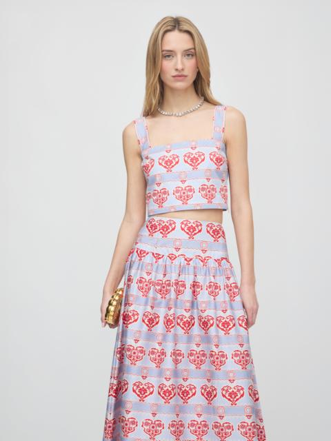 Hill House Home The Clara Crop Top - Poppy Damask Stripe