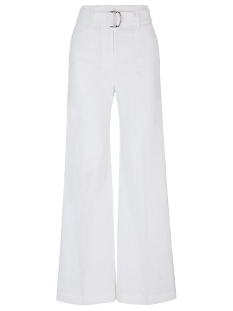 BOSS RELAXED-FIT TROUSERS IN A LINEN BLEND