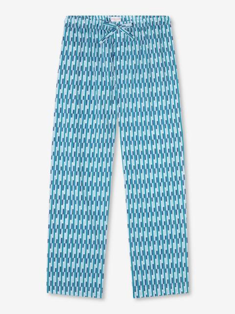 Derek Rose Men's Lounge Trousers Ledbury 53 Cotton Batiste Multi
