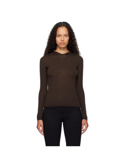 courrèges Brown Light Knit Hoodie
