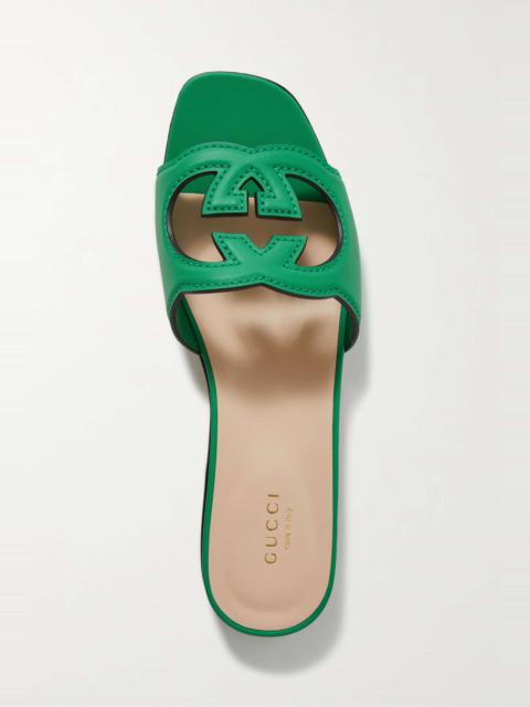 GUCCI Cutout leather slides