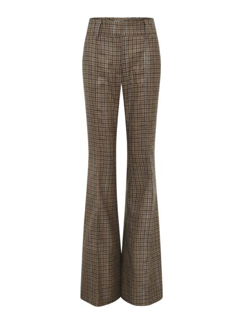 GABRIELA HEARST Rhein Pant in Camel Multi Wool Silk Houndstooth