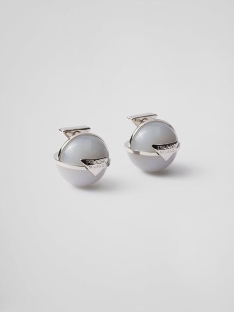 Prada Metal and Plexiglas earrings