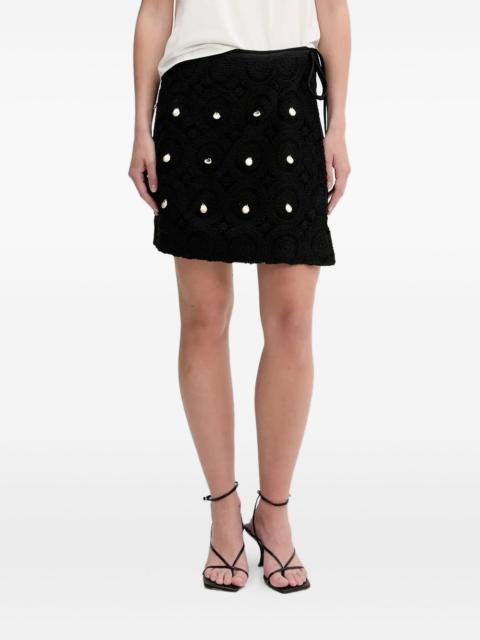 Never Fully Dressed crochet-detail wrap mini skirt