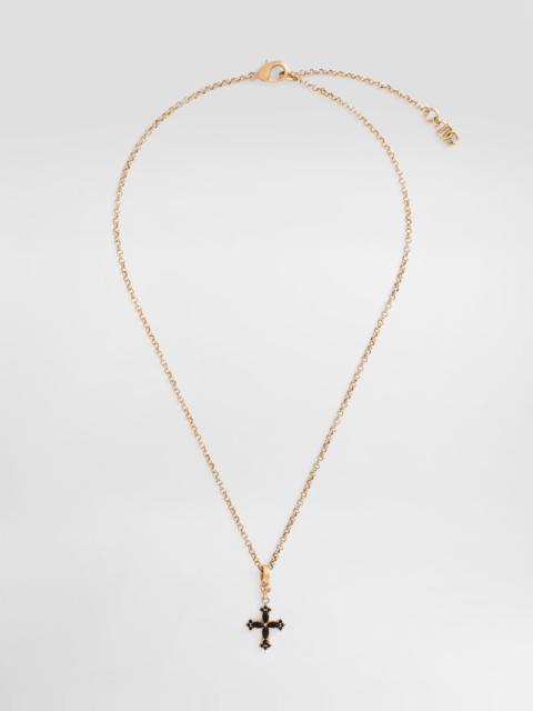 Dolce & Gabbana Necklace with cross and rhinestones
