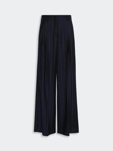 WEEKEND Max Mara NEBBIE Wool pinstriped flannel trousers - NAVY