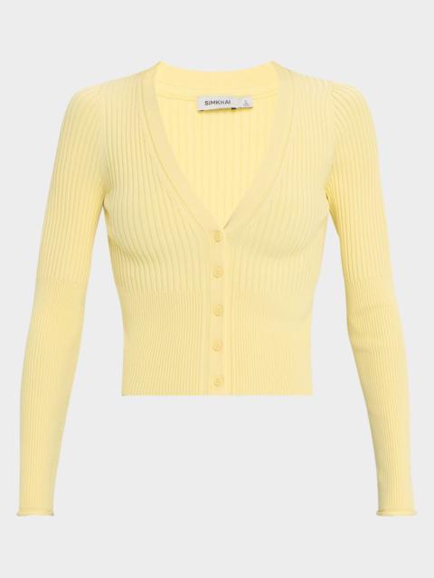 SIMKHAI Ailany V-Neck Cropped Cardigan