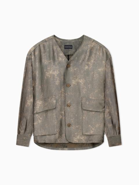 EMPORIO ARMANI FLOWING JACQUARD SHIRT JACKET