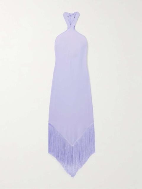 Taller Marmo Nina fringed 크레페 halterneck 맥시 드레스