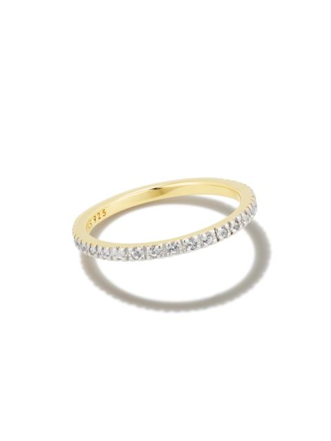 KENDRA SCOTT Arynn 18k Gold Vermeil Band Ring in White Sapphire