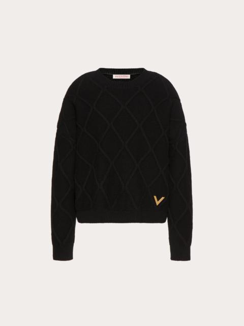Valentino V GOLD WOOL SWEATER