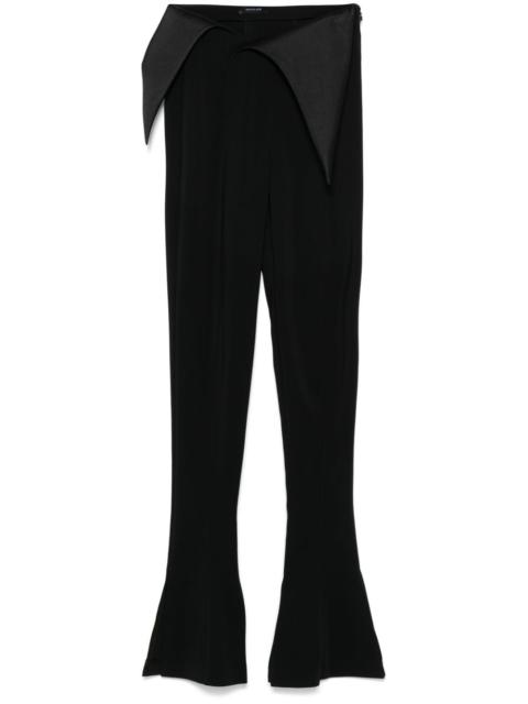 MUGLER satin-waistband flared trousers