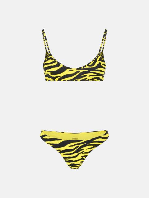 THE ATTICO BLACK AND YELLOW BIKINI
