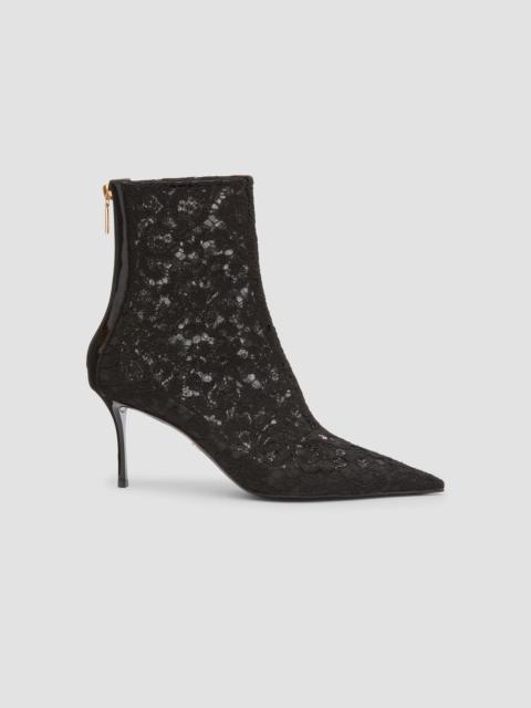 Dolce & Gabbana Women's Lace Stiletto-Heel Ankle Boots - Nero