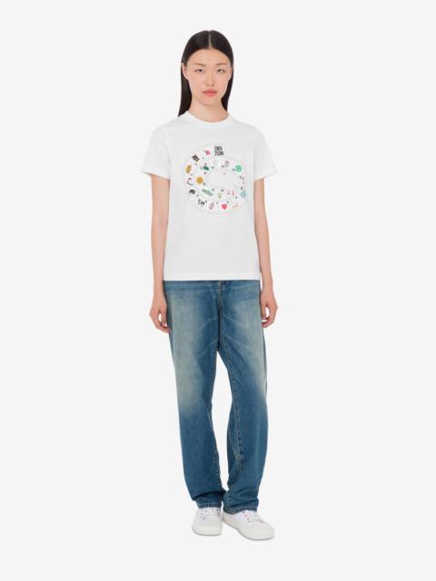 Moschino PRINTED ORGANIC COTTON JERSEY T-SHIRT