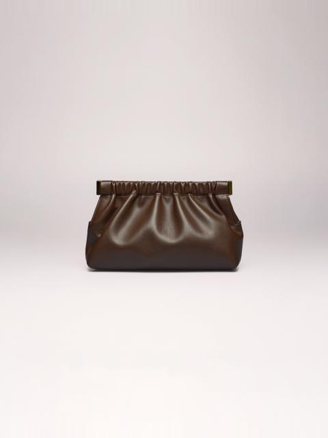 Nanushka THE BAR CLUTCH MINI - Vegan nappa mini clutch - Brown