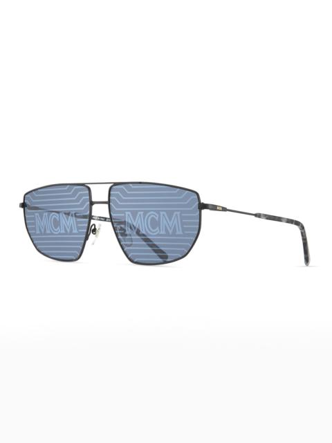MCM Men's Holographic Metal Aviator Sunglasses