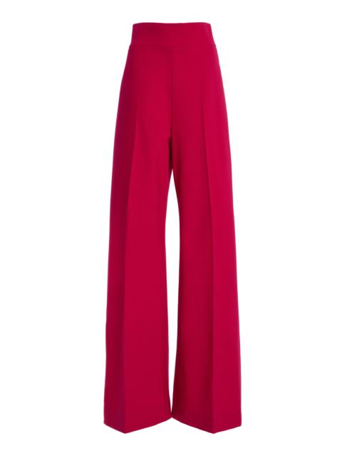 CAROLINA HERRERA Bi-Stretch Wool Tailoring Wide-Leg Pants berry