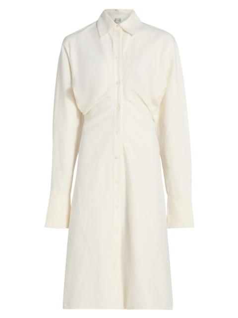 TOTEME Women's Slouch Cotton-Linen Shirtdress - Off White