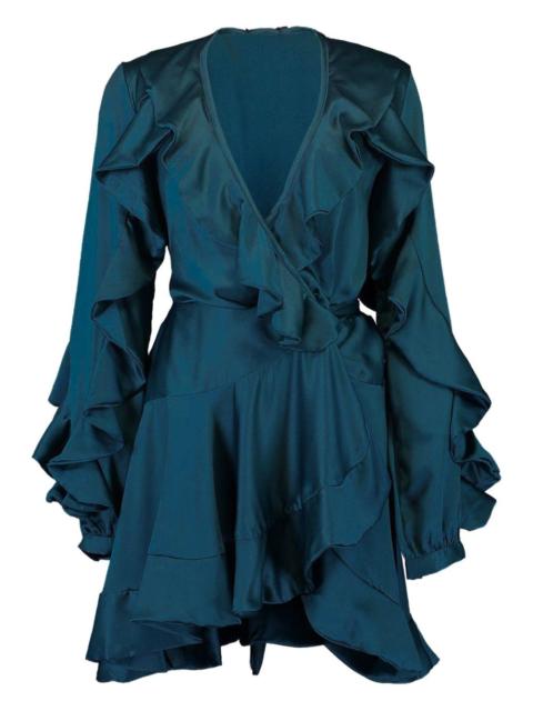 PatBO ruffle-sleeve wrap mini dress