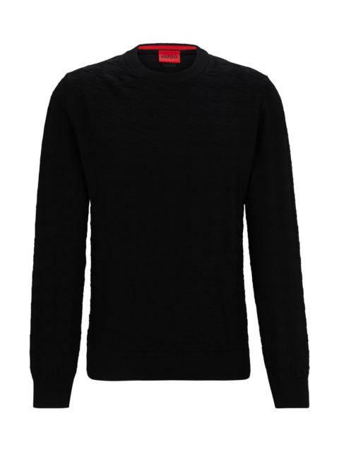 HUGO HOUNDSTOOTH CHECK SWEATER IN COTTON