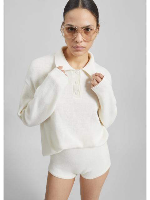 The Frankie Shop Bresica Knit Polo Sweater - Ivory