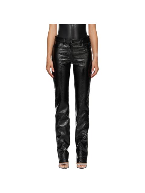 courrèges Black Vinyl Straight Trousers