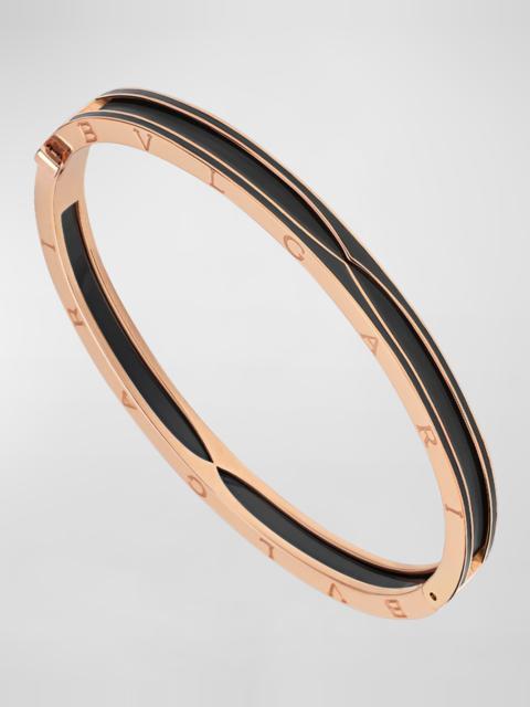BVLGARI B.Zero1 Rose Gold Bracelet with Matte Black Ceramic Edge, Size XL
