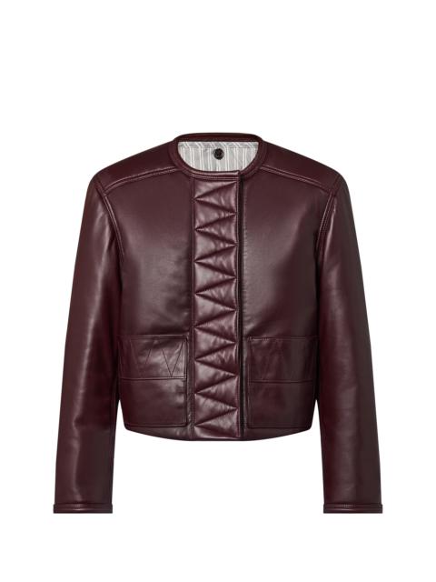 Louis Vuitton Topstitched Leather Boxy Jacket