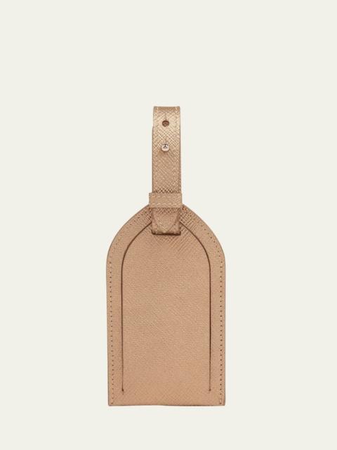 Smythson Metallic Leather Luggage Tag